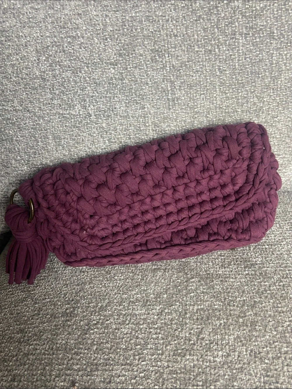Handcrafted Woven Clutch Bag in Plum